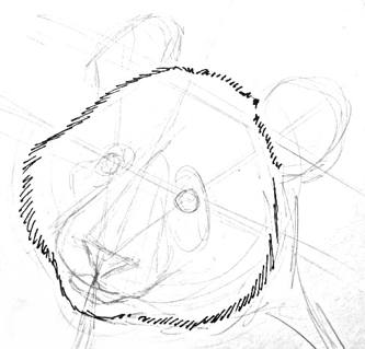 Panda face drawing
