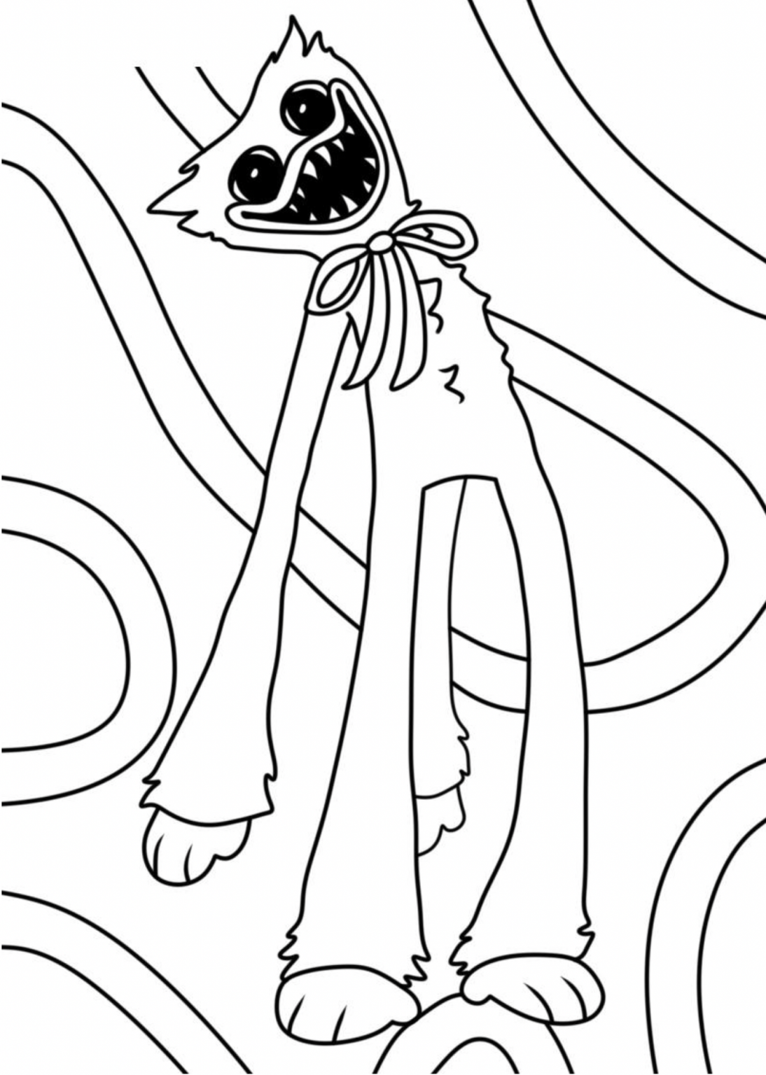 Coloring Pages Huggy Wuggy from the Poppy Playtime universe